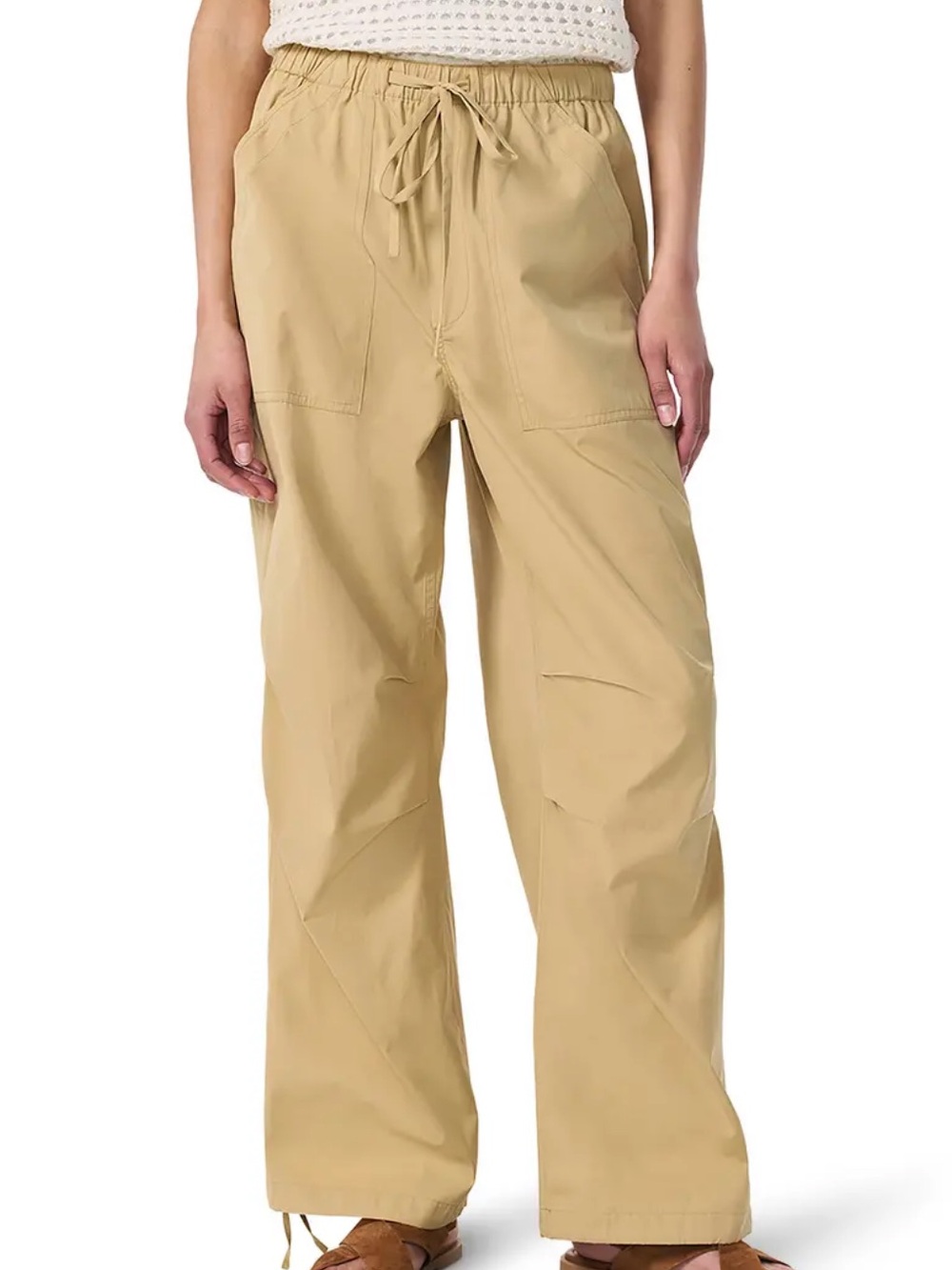 NWT rag & bone Light Brown Cotton Adina Drawstring Pants Size medium